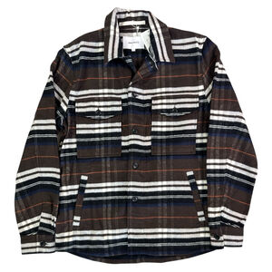 NORSE PROJECTS Julian Heavy Twill Long Sleeve Flannel Shirt Heathland Brown Sz S